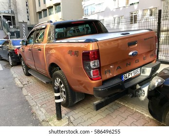 ISTANBUL,TURKEY-FEBRUARY 24,2017:Ford Ranger 4x4 Parking In Istanbul