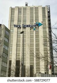 ISTANBUL,TURKEY-FEBRUARY 27,2017:Gayrettepe Turk Telekom Building In Istanbul