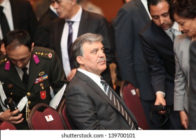 ISTANBUL,TURKEY-MAY 24 :Turkish President Abdullah Gul Participated The 38th World Congress Of The International Federation Of Human Rights On May 24, 2013 In Istanbul,Turkey.