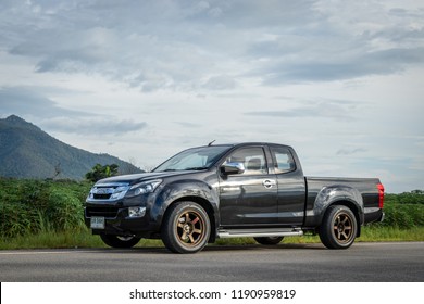 Isuzu D-max on blue sky and natural background.