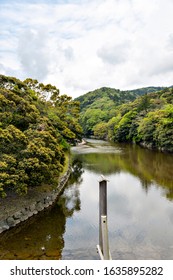 Isuzu River In Ise Shrine In Japan