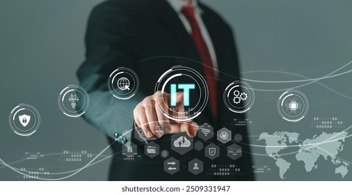 IT, Automation Integration, Computing, Web Concept, Business, Engineering, Insurance, Technology Development, Touch Screen IT Information Technology Concept, Computer System