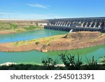 The Itaipu Dam  a hydroelectric dam on the Paraná River located on the border between Brazil and Paraguay