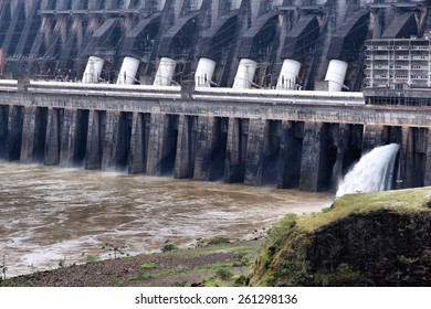 Itaipu Dam - hydroelectric power station on Parana River. Border of Brazil and Paraguay.