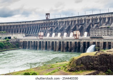 Itaipu dam on river Parana on the border of Brazil and Paraguay