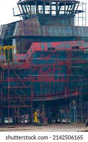 Itajai,
Santa Catarina, Brazil, May 19, 2010: 
Naval Industry, Men Working On The Production Of Vessels In The Shipyard.
