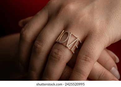 gold love Italian ring