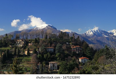 Italian Alps, View from Upper town of Bergamo, Italy