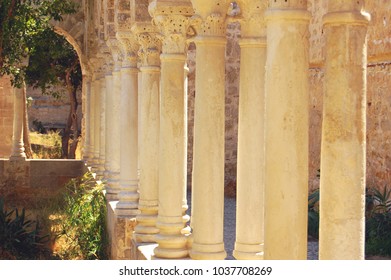 Italian Architecture, Ancient Columns In Palermo, Sicily, Italy