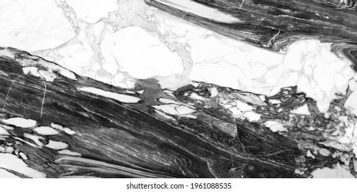 italian black panda marble stone design - Shutterstock ID 1961088535