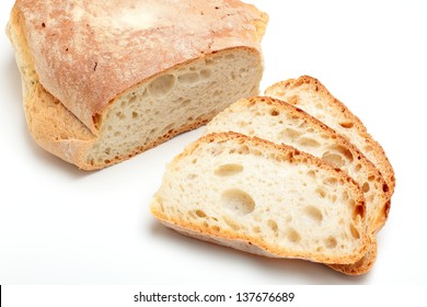 Italian Bread Slice On White Background