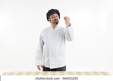 Italian chef isolated on white