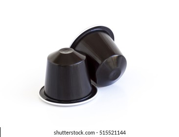 Italian coffee espresso capsules or coffee pods on white isolated background. Can be used as an element for your design