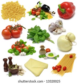 Italian Cooking Food Sampler With Clipping Paths