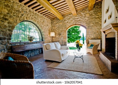 Italian country house in Tuscany (Italy) with fireplace