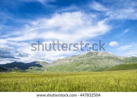 Italian countryside with mountains
