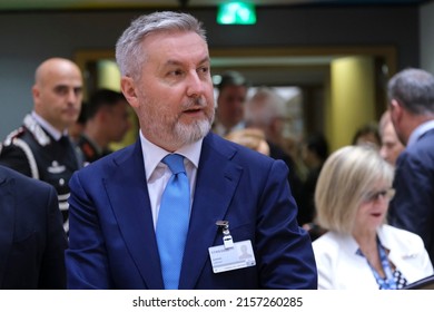 Italian Defence Minister Lorenzo Guerini Arrives To Attend A EU Defence Ministers Council In Brussels, Belgium, 17 May 2022.