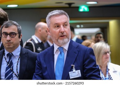 Italian Defence Minister Lorenzo Guerini Arrives To Attend A EU Defence Ministers Council In Brussels, Belgium, 17 May 2022.