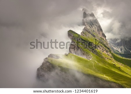 Similar – Image, Stock Photo The Wanderer Landscape