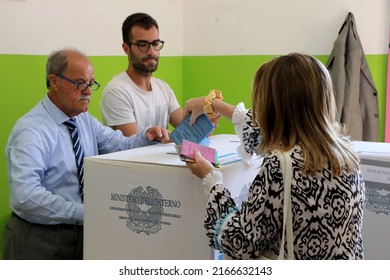 Italian Elections. Ballot Box For Municipal Elections. Elections Of The Mayor. Italian Politics. Taranto, Puglia, Italy 12.06.2022