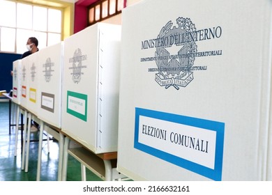 Italian Elections. Ballot Box For Municipal Elections. Elections Of The Mayor. Italian Politics. Taranto, Puglia, Italy 12.06.2022