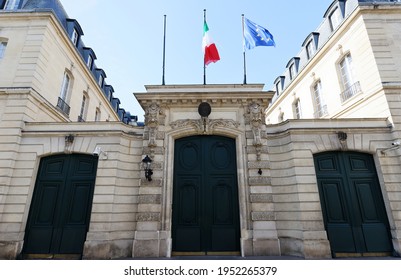 The Italian Embassy in France is a bilateral mission in Paris and promotes Italian interests in France. - Shutterstock ID 1952265379