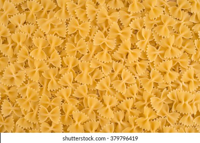 Italian Farfalle Pasta Raw Food Background Or Texture Close Up