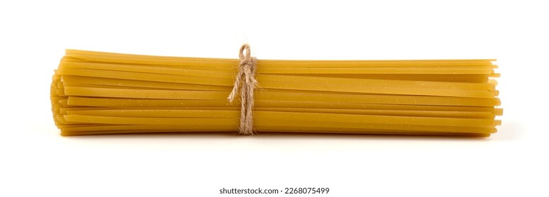 Italian Fettuccine pasta, isolated on white background - Shutterstock ID 2268075499