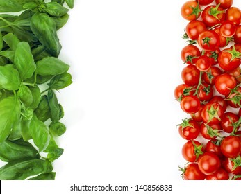 The Italian flag made up of fresh vegetables