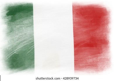 Italian Flag On Plain Background