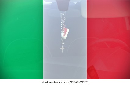 Bandera italiana con un