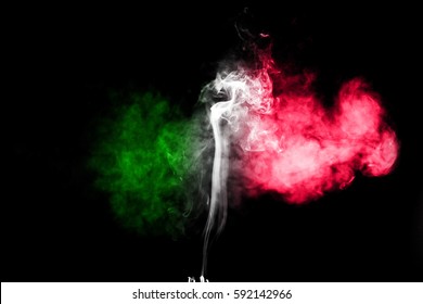 Italian Flag Smoke On Black Background