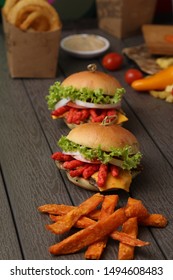 Italian Food Chicken Cheetos Slider On Wood Table