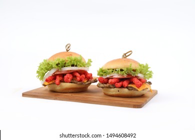 Italian Food Chicken Cheetos Slider On White Background