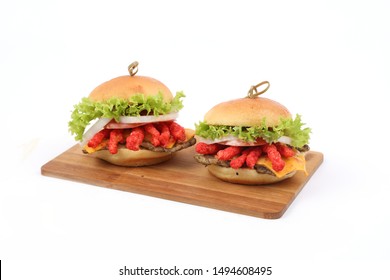 Italian Food Chicken Cheetos Slider On White Background