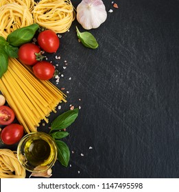 Italian Food Ingredients Pasta Tomatoes Basil Stock Photo (Edit Now ...