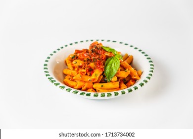 Italian Food Penne Arabbiata Pasta Sauce, Isolated Horizontal