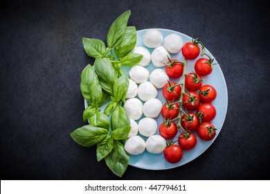 italian food symbol on plate made from italian ingredients