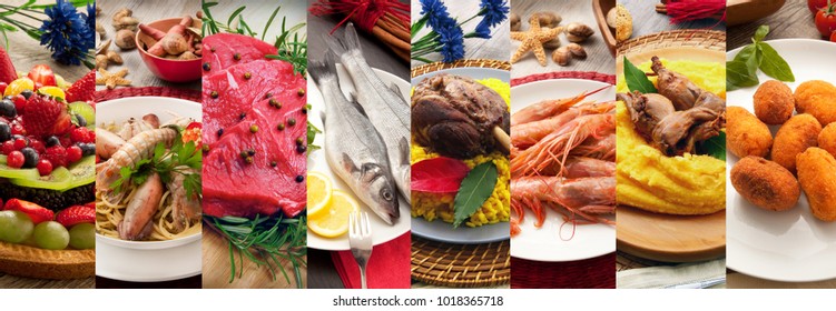 An Italian Gastronomy Collage Background