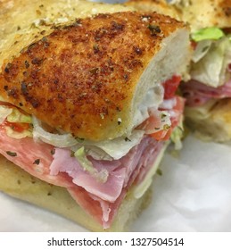 Italian Hoagie On Garlic Bread.