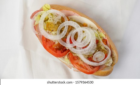 Italian Hoagie Sandwich In A Roll