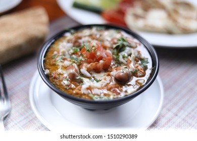 Italian Hot Entrees On Wood Table