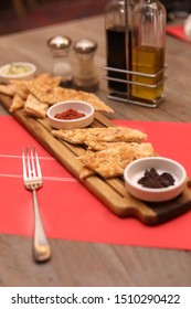 Italian Hot Entrees On Wood Table