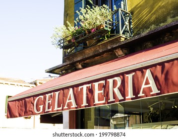 Italian Ice Cream Shop. Exterior