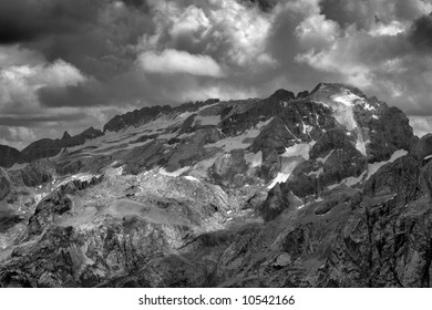 An italian landscape from Dolomites mountains: the 3,35 tall mount Marmolada