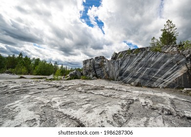 Italian marble quarry in Ruskeala mountain park, Karelia, Russia