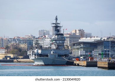 A Coruña-Spain. The Italian Navy Aircraft Carrier 