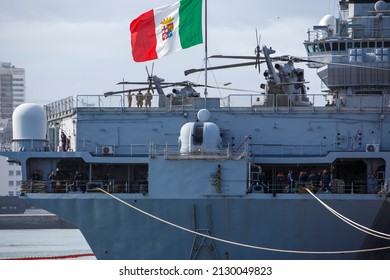 A Coruña-Spain. The Italian Navy Aircraft Carrier 