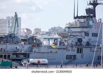 A Coruña-Spain. The Italian Navy Aircraft Carrier 