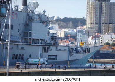 A Coruña-Spain. The Italian Navy Aircraft Carrier 